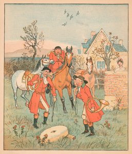 ...das nächste, was sie fanden, war ein grunzender, mahlender Schleifstein..., 1880 von Randolph Caldecott