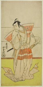Der Schauspieler Nakamura Nakazo I als Kudo Suketsune im Stück Edo no Fuji Wakayagi Soga, aufgeführt im Nakamura-Theater im ersten Monat, 1789 von Rantokusai Shundo