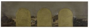Skizze für das Kabinett des Präfekten des Pariser Rathauses: Eine Batterie an den Wällen: Die Belagerung von Paris 1870