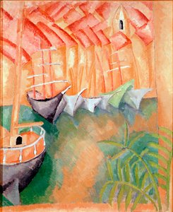 Boote an einem Dock im Hafen von Marseille von Raoul Dufy