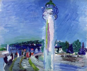 Honfleur, der Steg und der Leuchtturm, um 1935 von Raoul Dufy