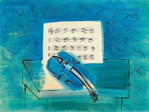 Die blaue Geige, um 1946 von Raoul Dufy