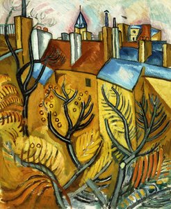 Blick aus dem Fenster einer Werkstatt auf die Rue Seguier von Raoul Dufy