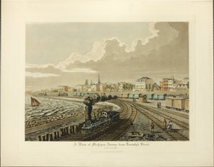 Ein Blick auf die Michigan Avenue von der Randolph Street im Jahr 1865 von Raoul Varin
