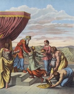 König Salomo empfängt die Königin von Saba von after Raphael