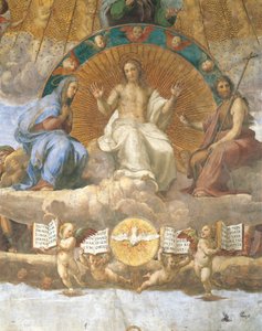 Christus flankiert von der seligen Jungfrau Maria und Johannes dem Täufer (Detail)
