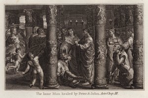 Raphael-Karton: Der Lahme wird von Petrus und Johannes geheilt, Apostelgeschichte, Kapitel III
