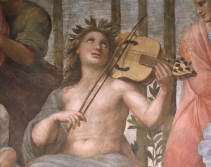 Apollo spielt Lira da Braccio (Detail) von Raphael (1483 1520)