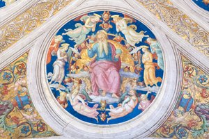 Schöpfer auf dem Thron unter Engeln und Cherubim von Raphael (1483 1520)