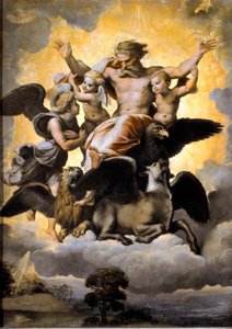 Ezechiels Vision. Mit dem Tetramorph umgeben von Cherubinen. (Malerei)