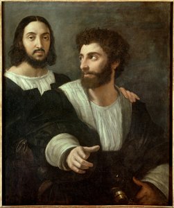 Porträt des Künstlers mit einem Freund. Raffaello Sanzio, genannt Raphael (1483-1520) von Raphael