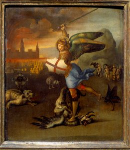 St. Michael und der Drache, ca. 1505. von Raphael