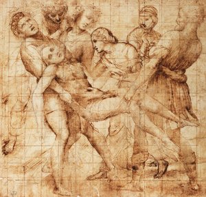 Studie für die Kreuzabnahme des Pala Baglioni (Altarbild) von Raphael (1483 1520)