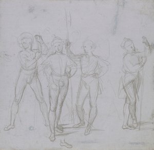 Gruppe von vier stehenden Soldaten, ca. 1503 von Raphael
