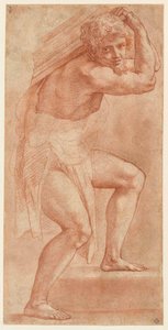 Halbverhüllter Mann, der eine Last trägt, 1514-1516