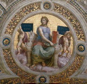 Die Philosophie. Deckenfresko in der Stanza della Segnatura, ca. 1510-1511