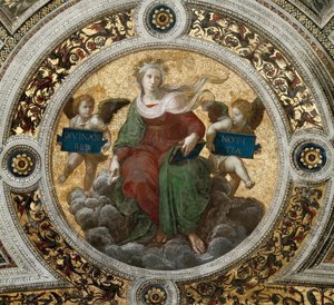 Theologie. Deckenfresko in der Stanza della Segnatura, ca. 1510-1511 von Raphael