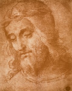 Studie für das Gesicht des Erlösers, Zeichnung von Raphael. Gallerie dell