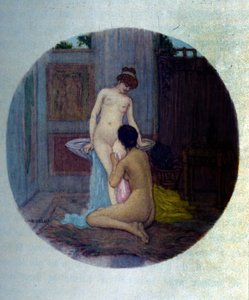 Frauentoilette in der griechischen Antike. Illustration aus "Aphrodite" von Pierre Louys, von Raphael Colin von Raphael Collin