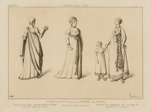 Moden des 6. Jahres, nach Le Journal des Dames von Raphael Jacquemin