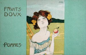 Äpfel, süße Früchte, Postkarte, ca. 1900