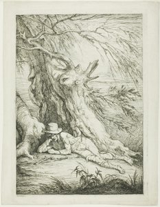 Brigant, der unter einem Baum liegt von Raphael Lamar West