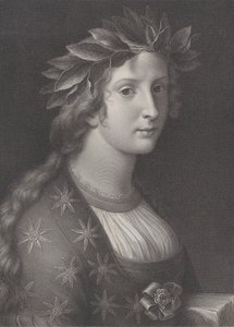 Poesie, eine Frau mit einem Lorbeerkranz, 1827 von Raphael Morghen