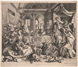 Stultitiam patiuntur opes (Reichtum erlaubt Dummheit), oder, Allegorie von Reichtum, Lust und Dummheit