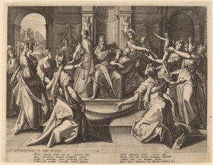 Salomo zur Götzenanbetung von seinen Frauen verführt