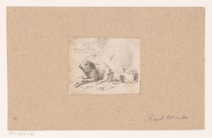 Liegendes Schaf mit zwei Lämmern von Raphael Winter