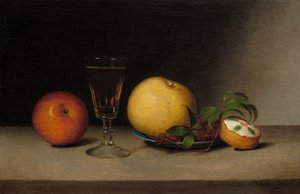 Stillleben mit Äpfeln, Sherry und Teekuchen von Raphaelle Peale