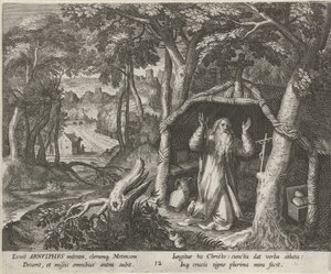 Heiliger Arnold von Metz als Einsiedler von Raphaël Sadeler (I)