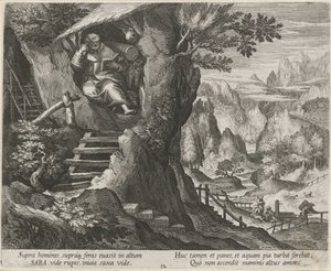 Heiliger Sabas als Einsiedler (Kluizenaars) (Oraculum Anachoreticum) von Raphaël Sadeler (I)