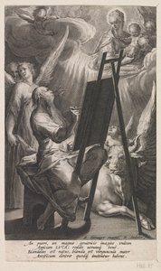 Lukas der Evangelist malt Maria mit dem Christuskind von Raphaël Sadeler (I)