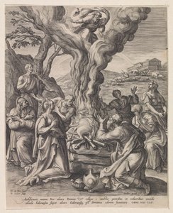 Opfer von Noah nach der Sintflut von Raphaël Sadeler (I)