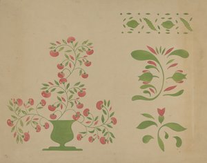 Schablonen-Wanddekoration, ca. 1936