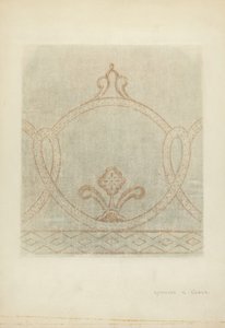 Wandmalerei Restaurierungszeichnung, ca. 1940 von Raymond E. Noble