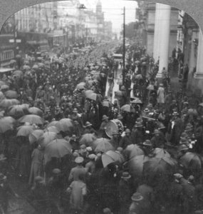 Britische Truppen paradieren auf der Adderley Street, Kapstadt, Südafrika, Erster Weltkrieg