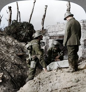 Eroberter deutscher Blockhaus, Poelecappelle, Belgien, Erster Weltkrieg, 1914-1918