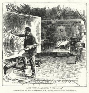 Luke Fildes, RA, malt „Der Doktor“