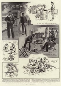 Skizzen der Offiziere und Männer des japanischen Kriegsschiffs "Asahi"