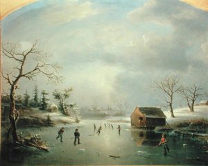 Schlittschuhteich in Morristown, New Jersey von Regis Francis Gignoux