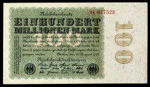 Papiermark der Weimarer Republik, Hyperinflationszeit nach dem Ersten Weltkrieg von Reichsbankdirektorium Berlin