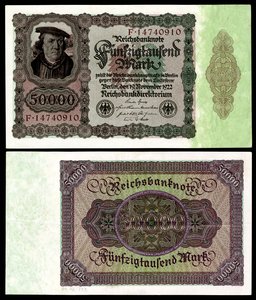 Papiermark der Weimarer Republik, Hyperinflationszeit nach dem Ersten Weltkrieg von Reichsbankdirektorium Berlin
