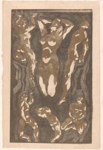 Komposition mit sechs menschlichen Figuren von Reijer Stolk (signed by artist)