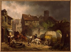 Schwäbische Dorfszene von Reinhold Braun