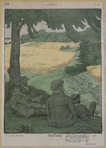 Maler beobachten die Natur, Illustration aus 