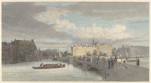 Ansicht der Halvemaansbrug an der Amstel in Amsterdam von Reinier Craeyvanger