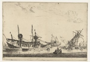 Zwei gekielte Segelschiffe