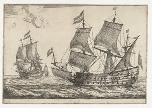 Zwei große Kriegsschiffe (Dreizehn Szenen mit Schiffen)